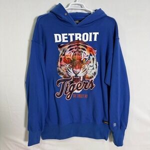 Detroit Tigers Pro Standard Hoodie Men's 2XL Blue Graphic Pullover Sweatshirt